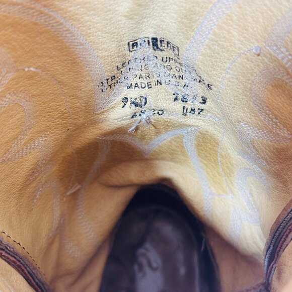 Vintage Abilene Western Cowboy Boots Elephant 9.5 D Made in USA main image 7